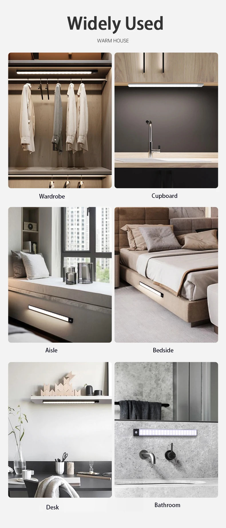 USB Rechargeable Motion Sensor Cabinet Light