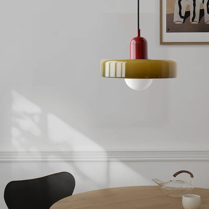 Nordic Retro Glass Pendant Light Colors Green