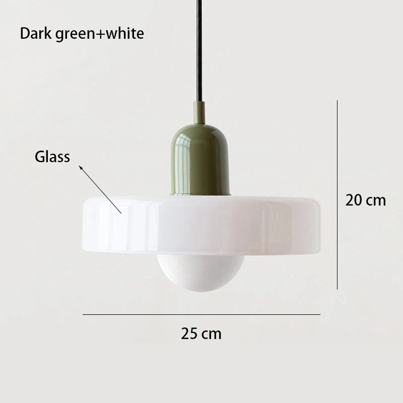 Nordic Retro Glass Pendant Light Green Colors