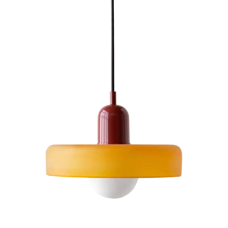 Nordic Retro Glass Pendant Light Orange and Red Wine