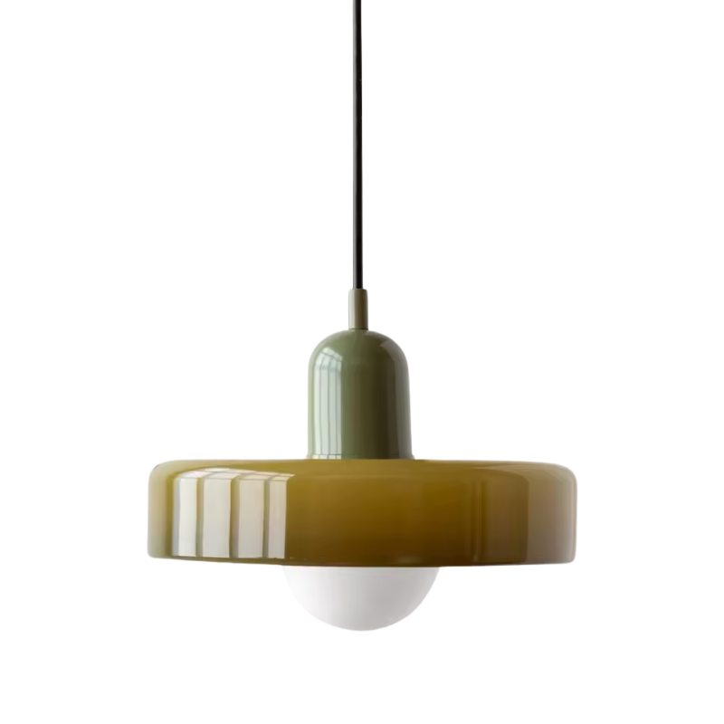 Nordic Retro Glass Pendant Light Tea Green and Dark Green