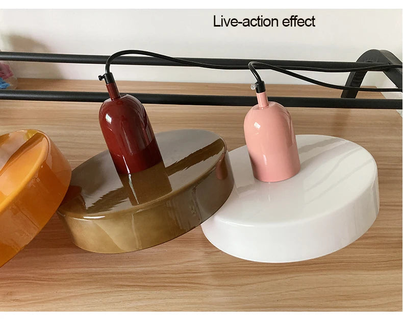 Nordic Retro Glass Pendant Light live Action Effect