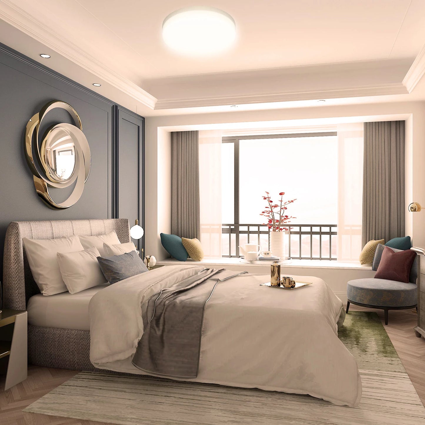 Modern LED Ceiling Light – Round Flush Mount for Kitchen & Home